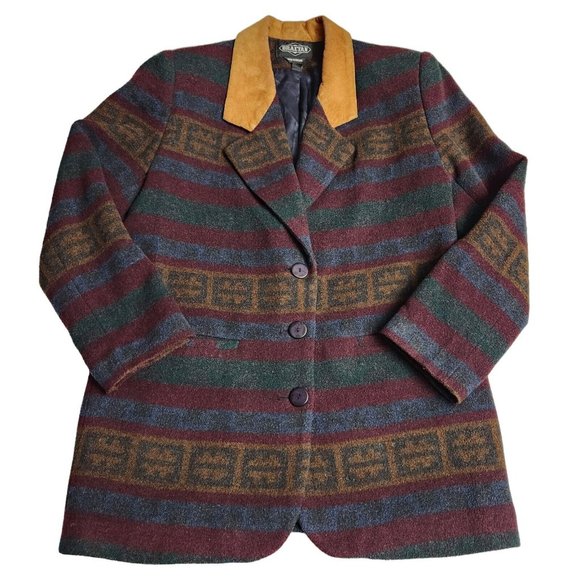 Braetan Aztec Blazer Wool Blend Sport Coat Jacket Southwestern Women’s - Picture 1 of 8